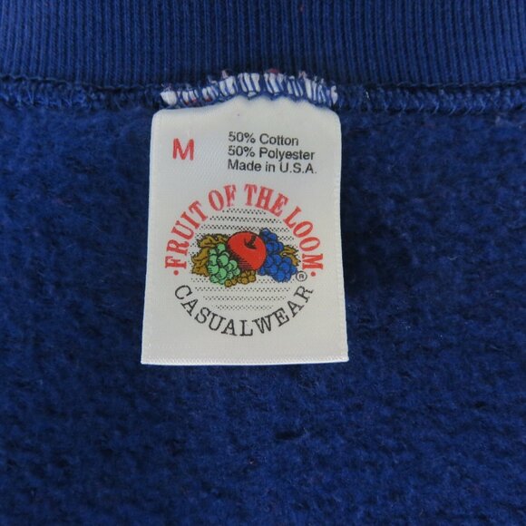 Vintage Fruit Of The Loom Christmas Sweater Blue Nutcracker Candy Cane Gifts M - Picture 3 of 16